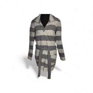 Horny Toad Gray Wool Cardigan size M fits like S, FLAWED, FREE SHIPPING